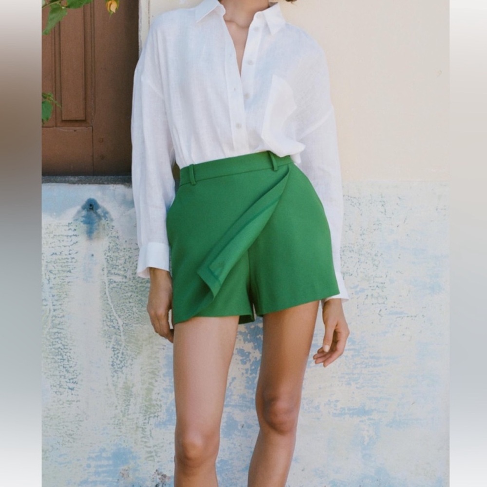 Zara Wrap Front Skort Green - Picture 7 of 13
